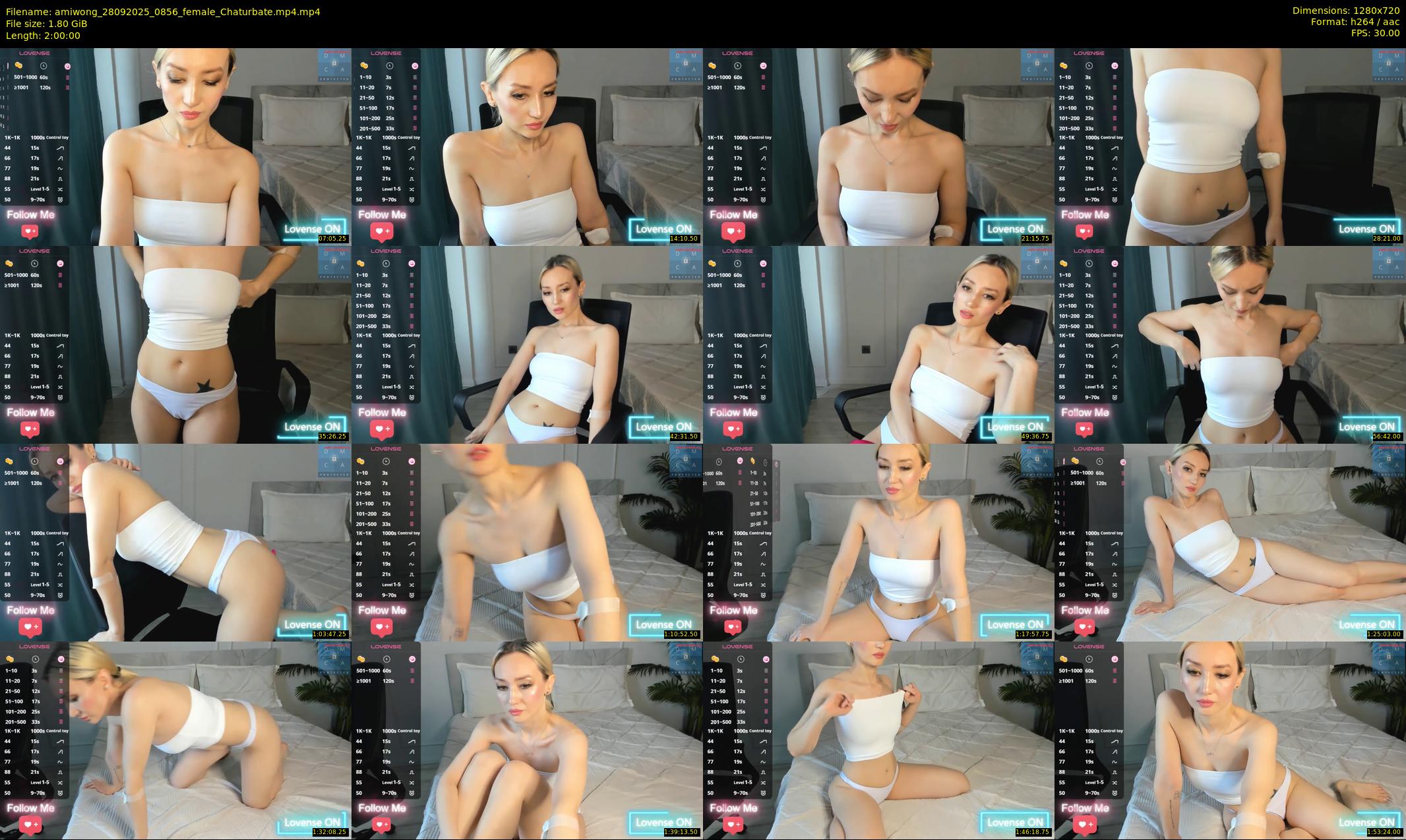 amiwong — 120 minute Chaturbate female cam show recording, 720p, Sep 28, 2025