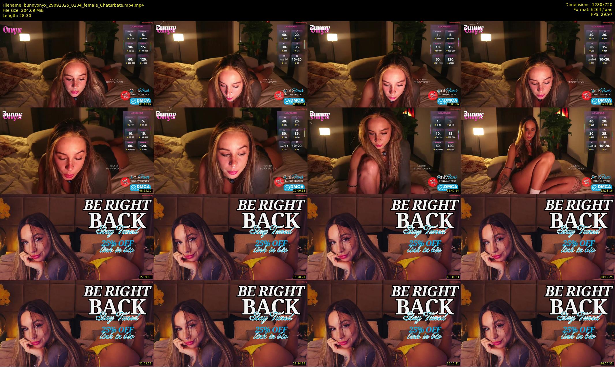 bunnyonyx — 29 minute Chaturbate female cam show recording, 720p, Sep 29, 2025