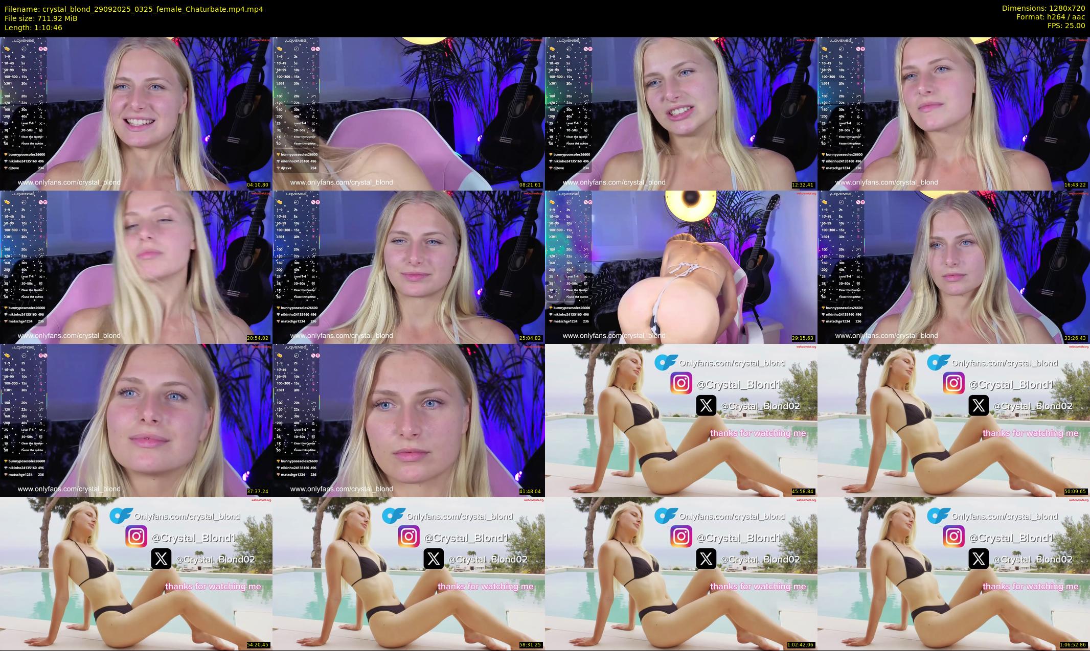 crystal_blond — 71 minute Chaturbate female cam show recording, 720p, Sep 29, 2025