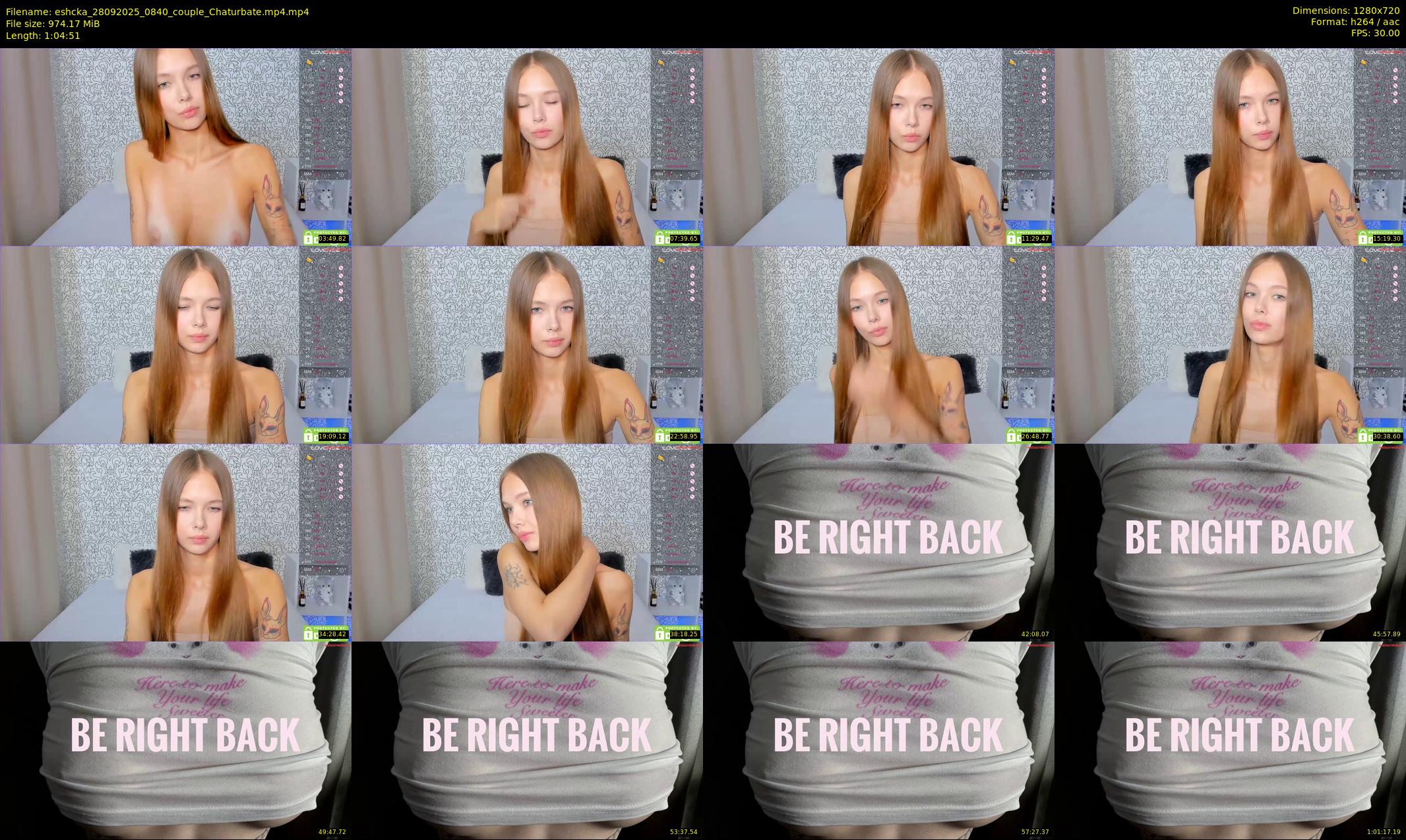 eshcka — 65 minute Chaturbate couple cam show recording, 720p, Sep 28, 2025