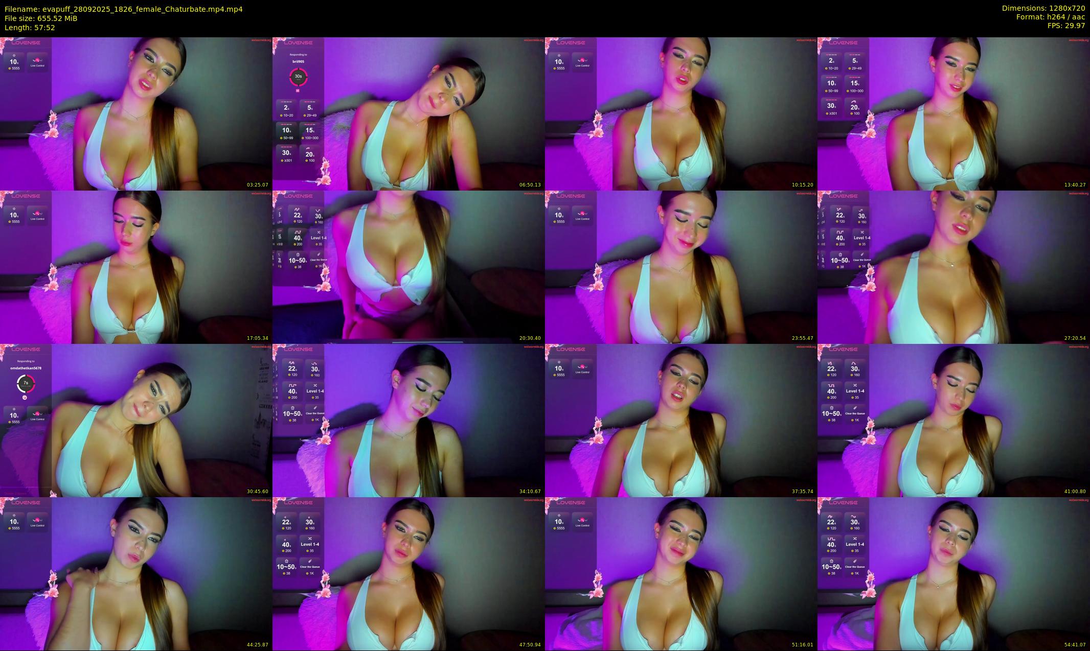 evapuff — 58 minute Chaturbate female cam show recording, 720p, Sep 28, 2025