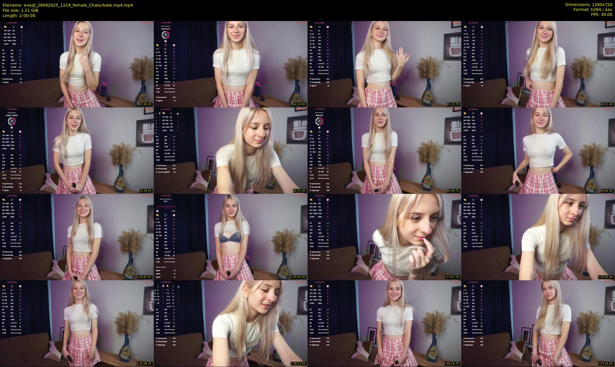 evaqt — 120 minute Chaturbate female cam show recording, 720p, Sep 28, 2025