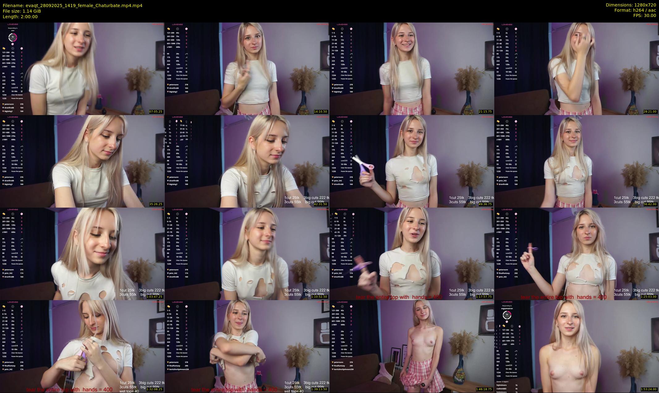 evaqt — 120 minute Chaturbate female cam show recording, 720p, Sep 28, 2025