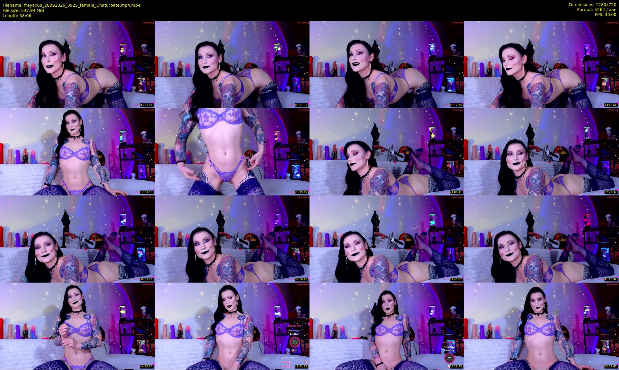 freyax69 — 59 minute Chaturbate female cam show recording, 720p, Sep 28, 2025