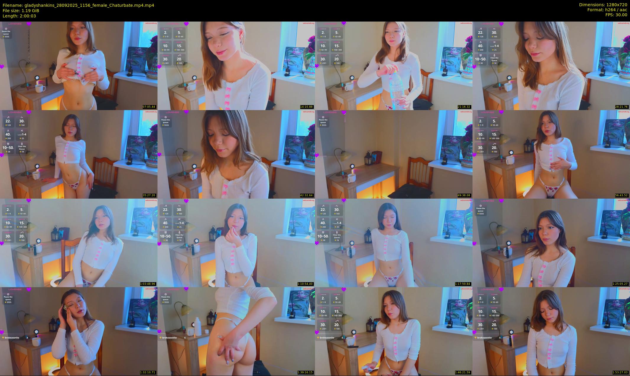 gladyshankins — 121 minute Chaturbate female cam show recording, 720p, Sep 28, 2025