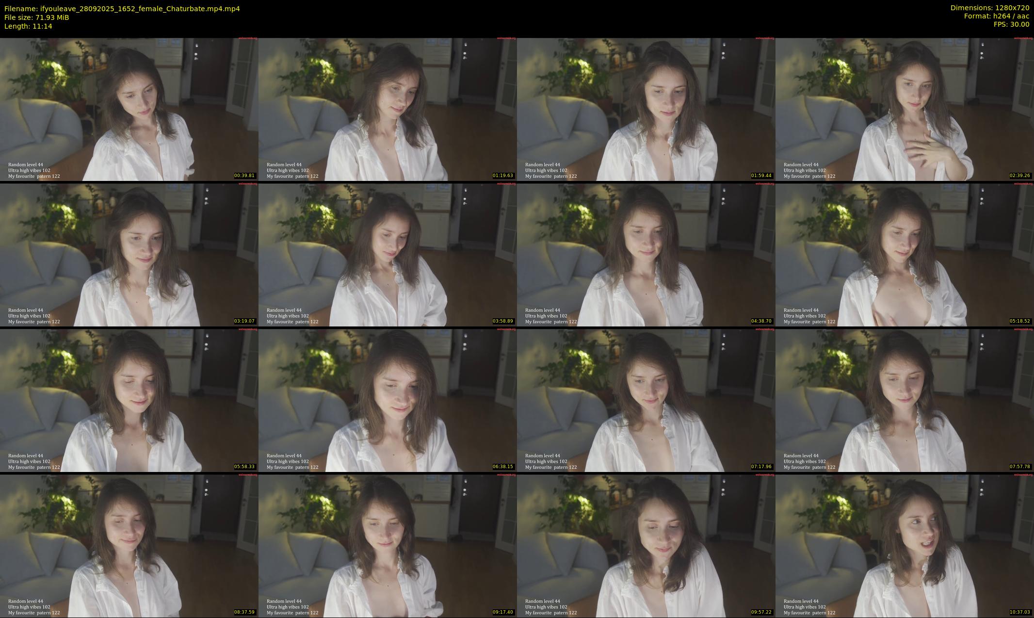 ifyouleave — 12 minute Chaturbate female cam show recording, 720p, Sep 28, 2025