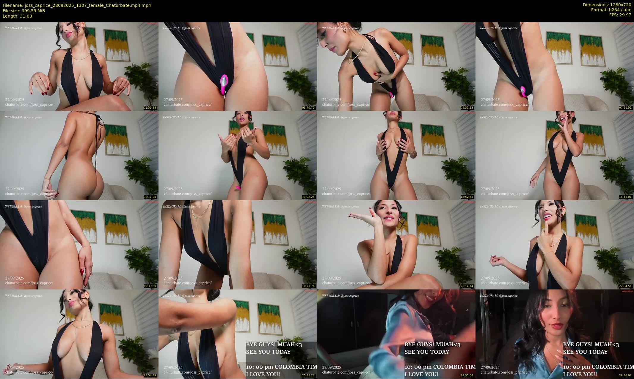 joss_caprice — 32 minute Chaturbate female cam show recording, 720p, Sep 28, 2025