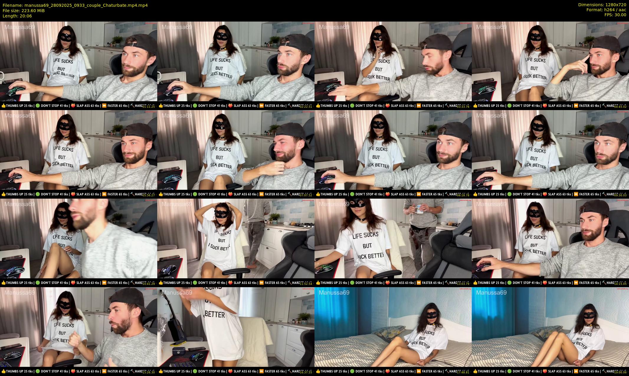 manussa69 — 21 minute Chaturbate couple cam show recording, 720p, Sep 28, 2025