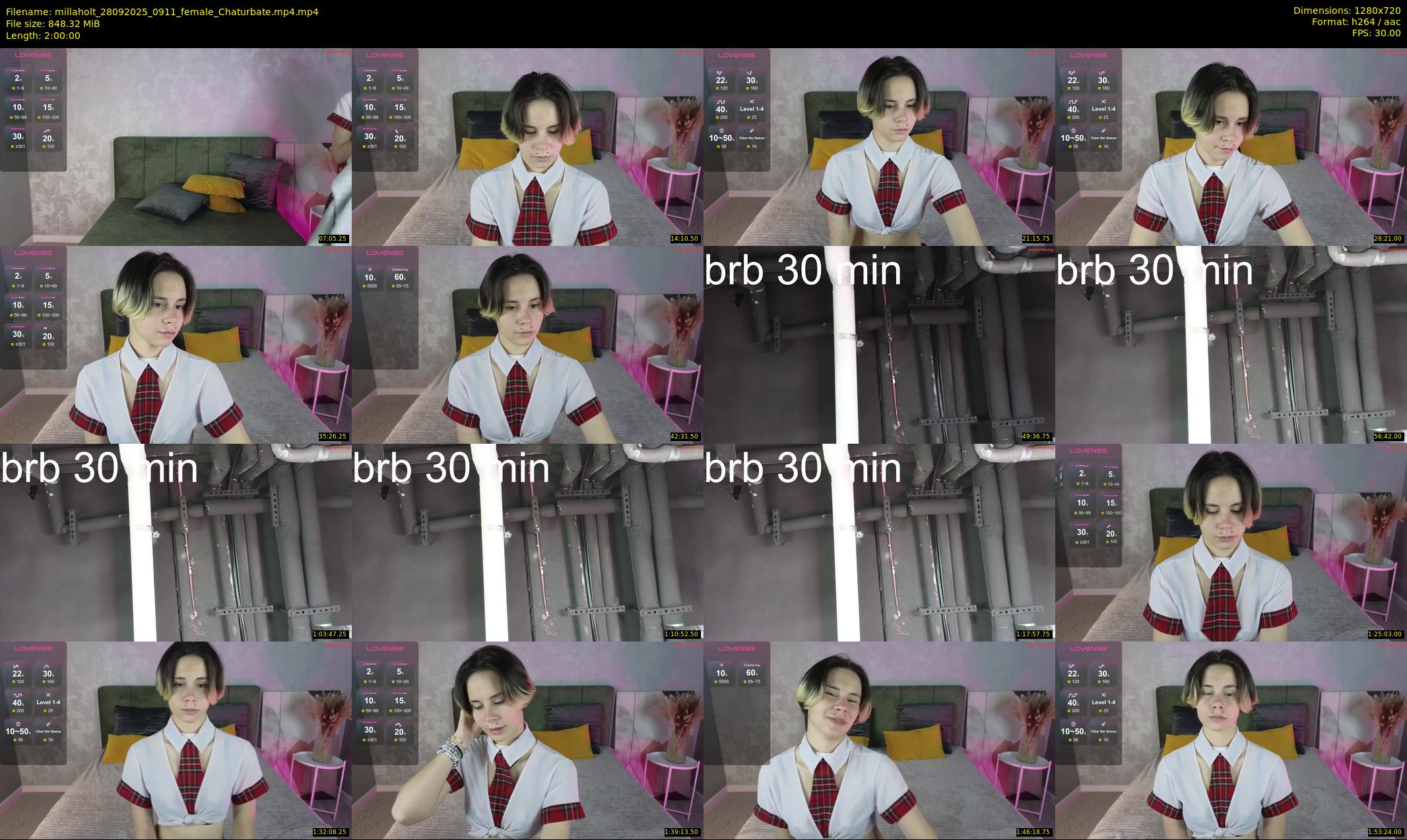 millaholt — 120 minute Chaturbate female cam show recording, 720p, Sep 28, 2025
