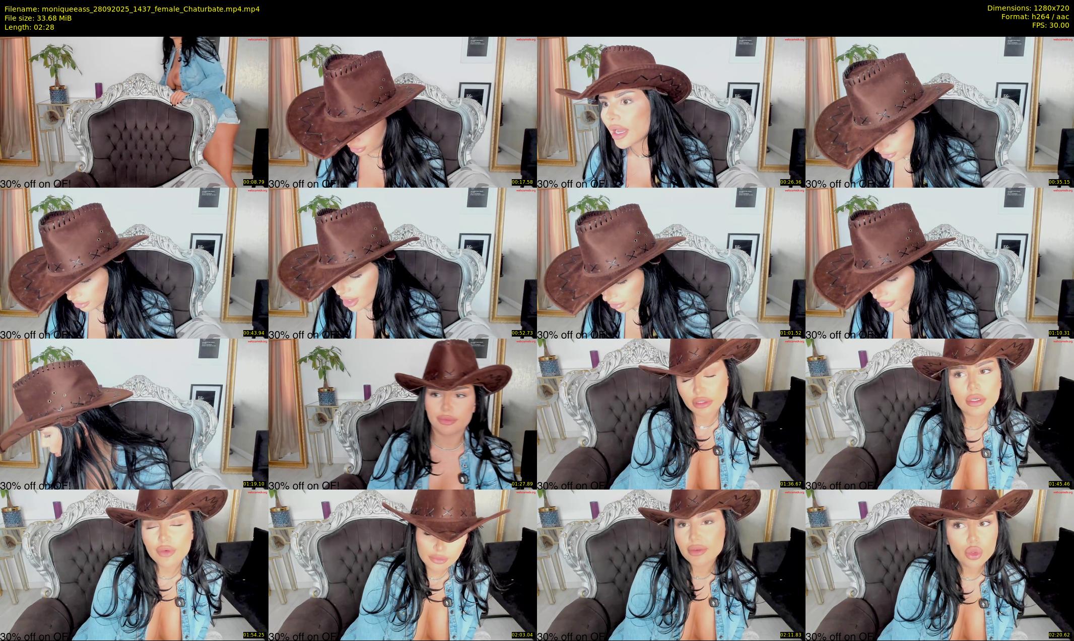 moniqueeass — 3 minute Chaturbate female cam show recording, 720p, Sep 28, 2025