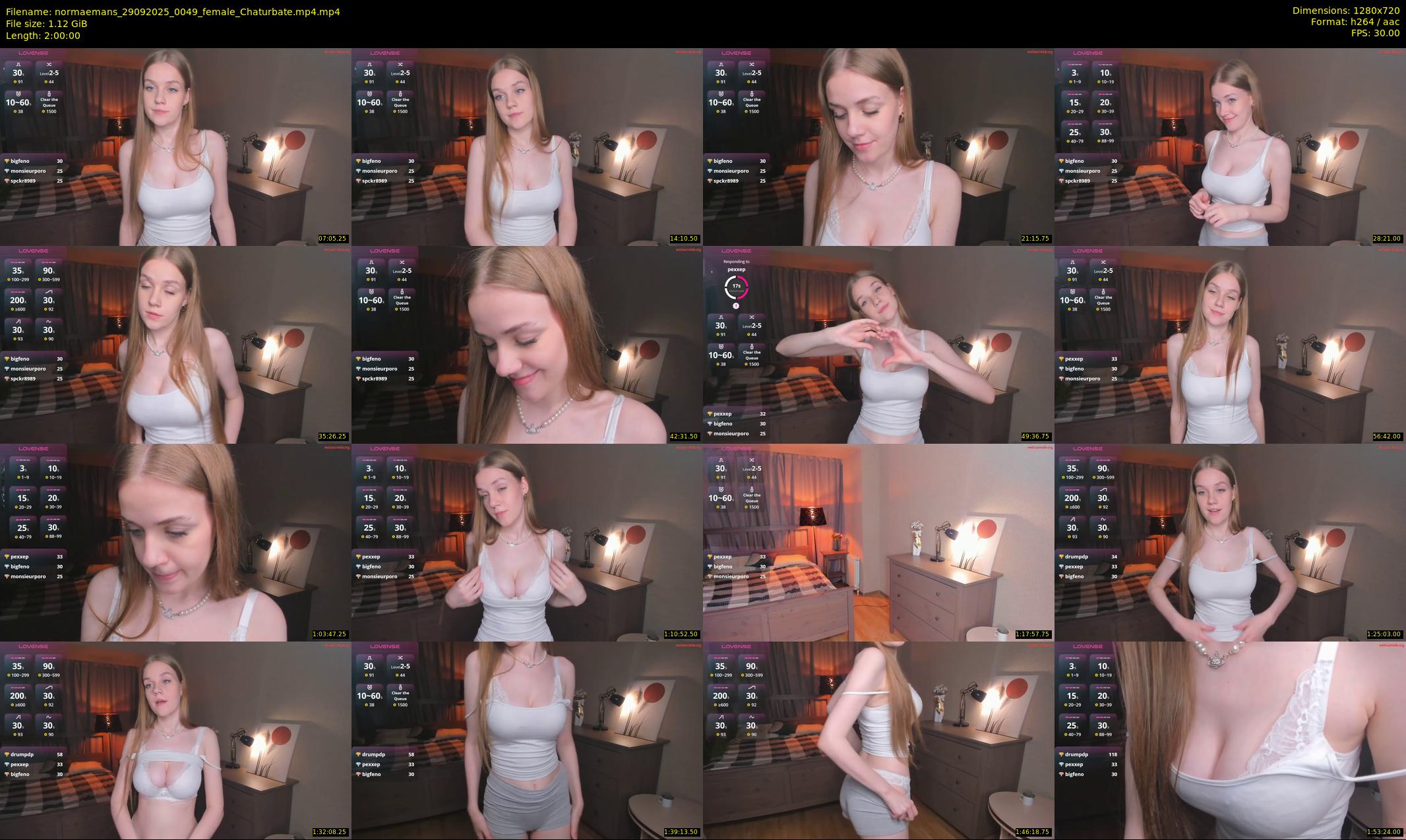 normaemans — 120 minute Chaturbate female cam show recording, 720p, Sep 29, 2025