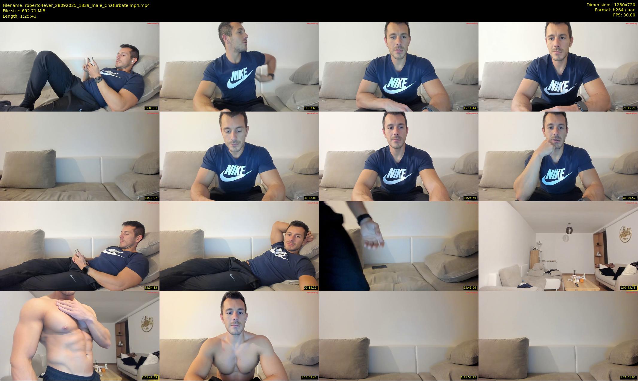roberto4ever — 86 minute Chaturbate male cam show recording, 720p, Sep 28, 2025