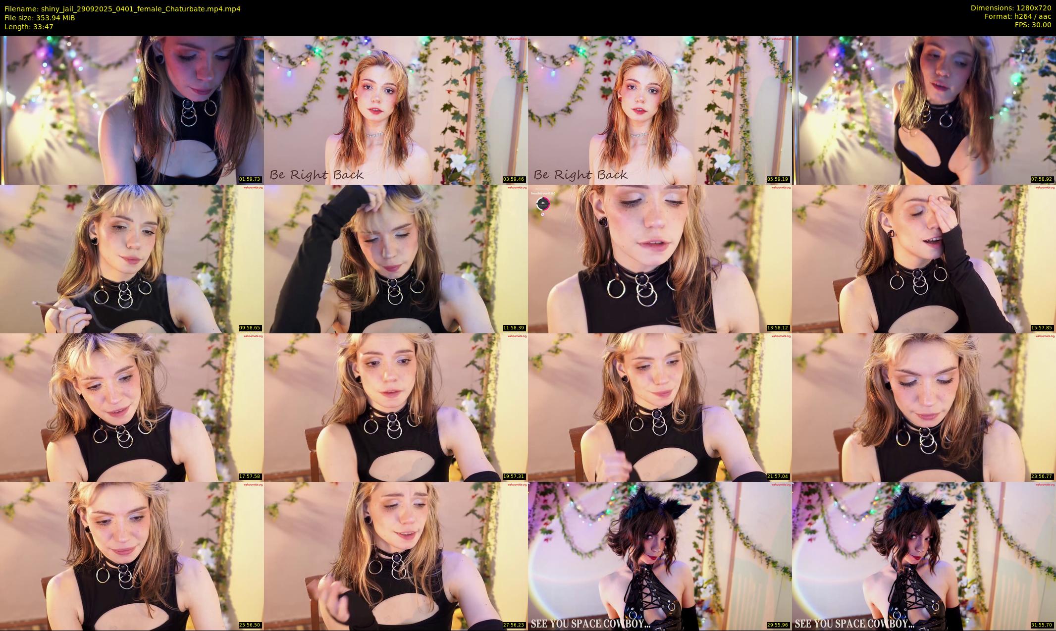 shiny_jail — 34 minute Chaturbate female cam show recording, 720p, Sep 29, 2025