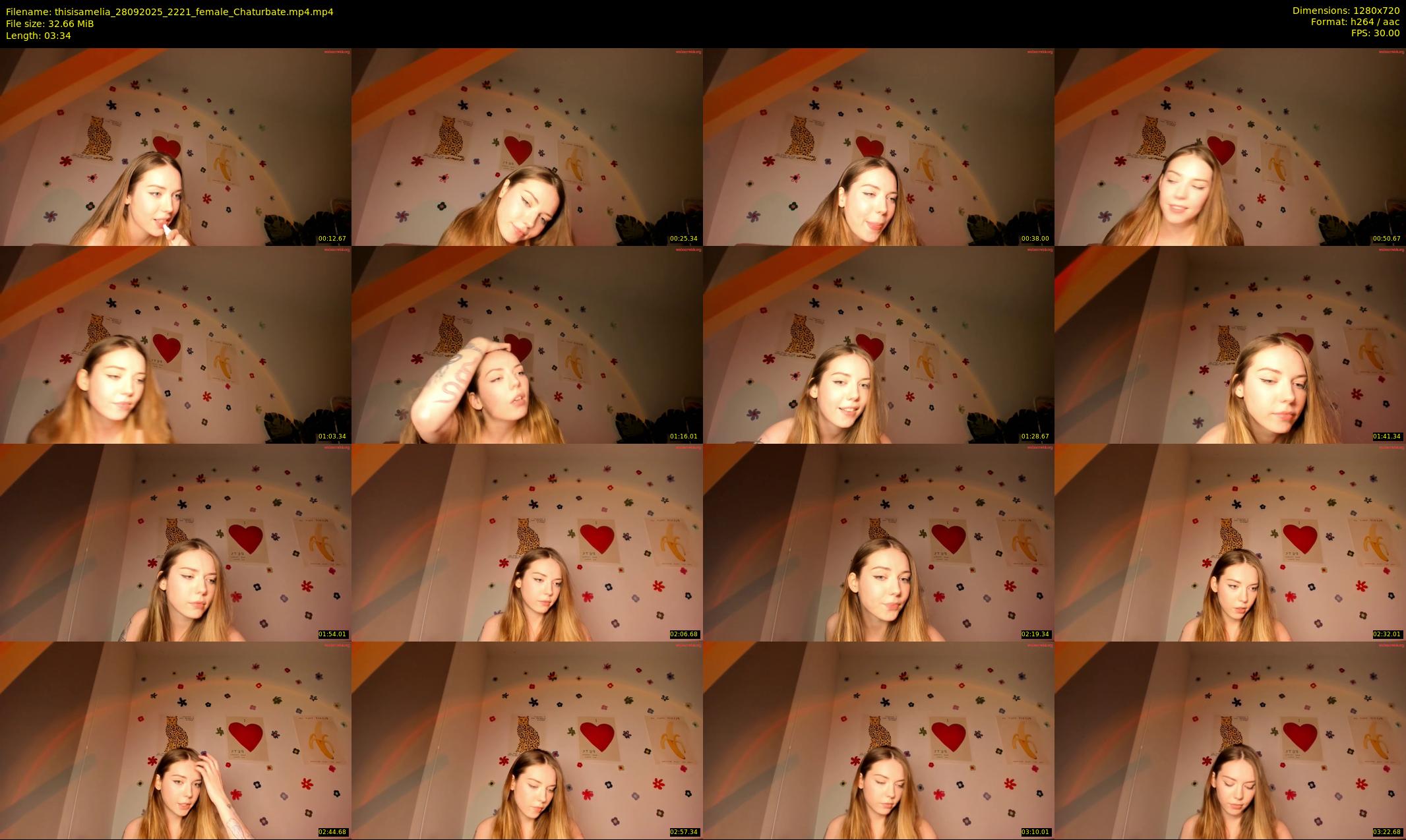 thisisamelia — 4 minute Chaturbate female cam show recording, 720p, Sep 28, 2025