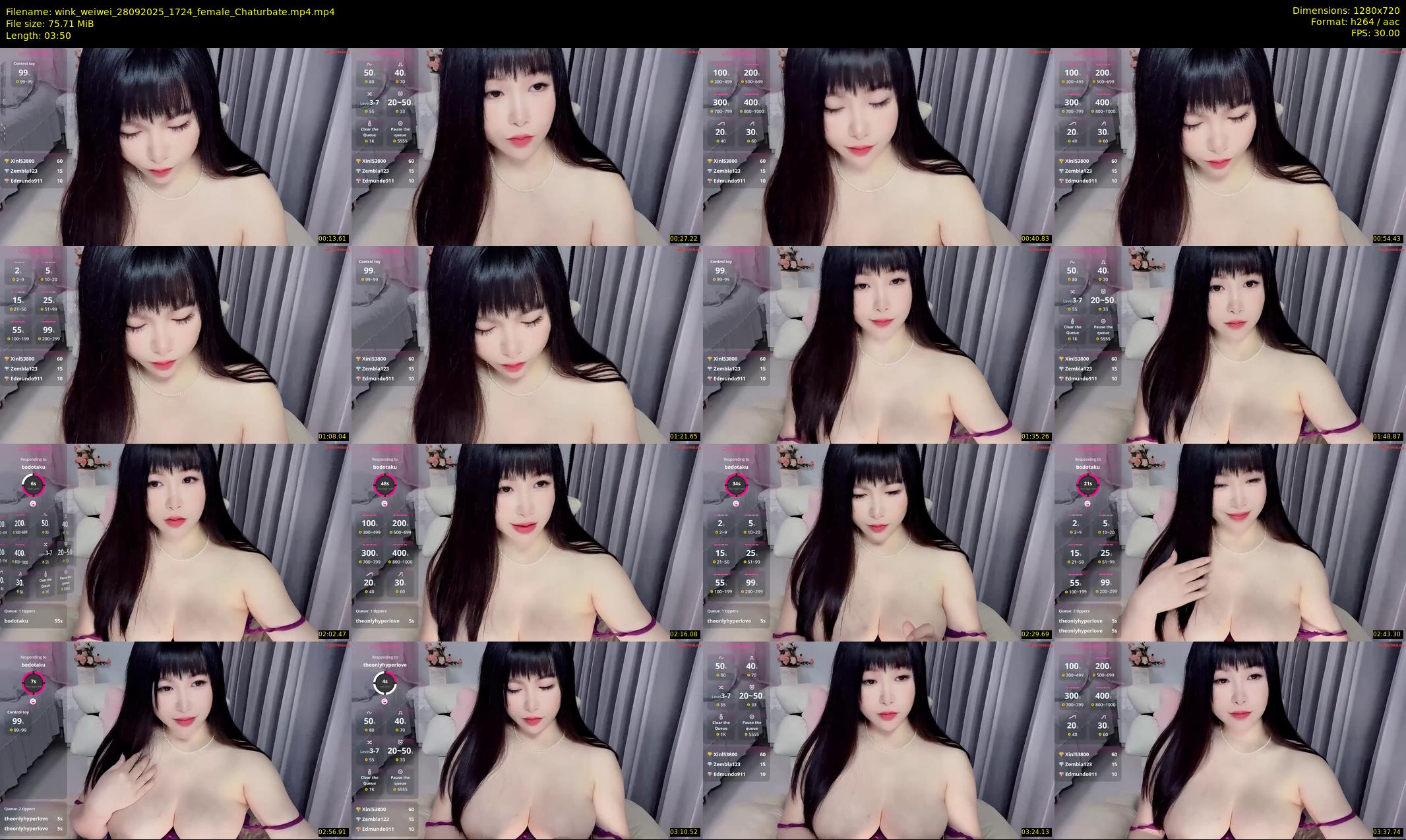 wink_weiwei — 4 minute Chaturbate female cam show recording, 720p, Sep 28, 2025