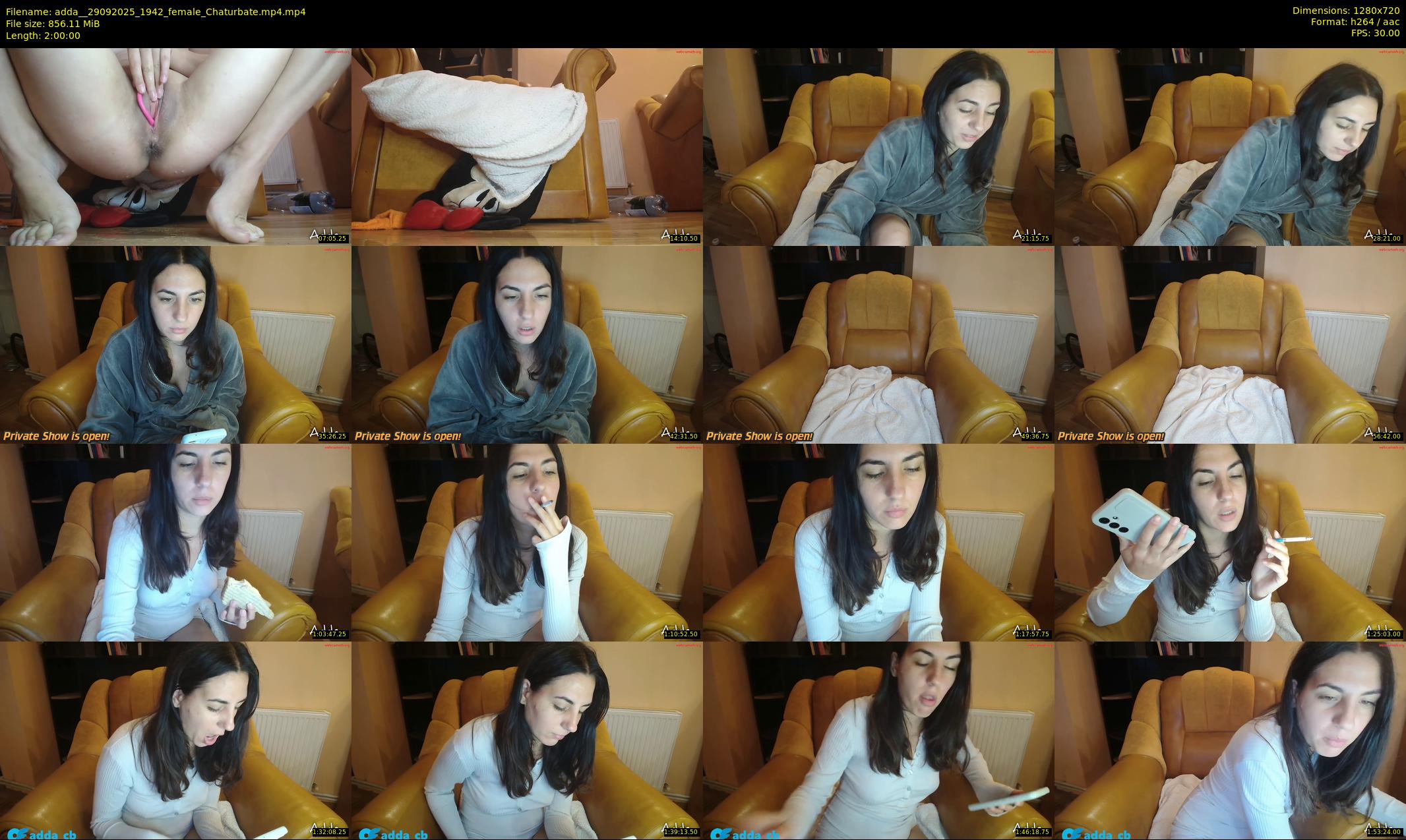 adda_ — 120 minute Chaturbate female cam show recording, 720p, Sep 29, 2025
