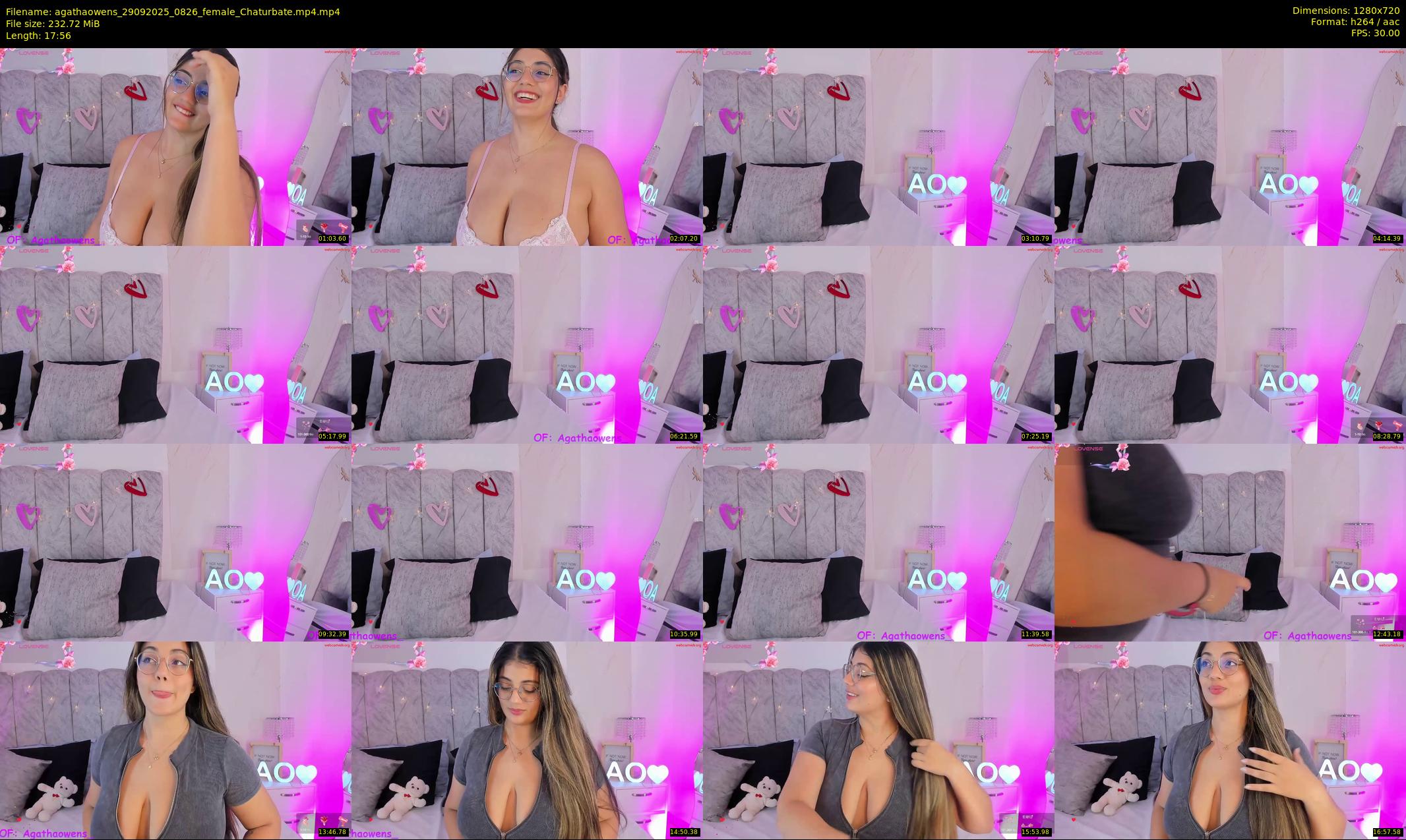agathaowens — 18 minute Chaturbate female cam show recording, 720p, Sep 29, 2025