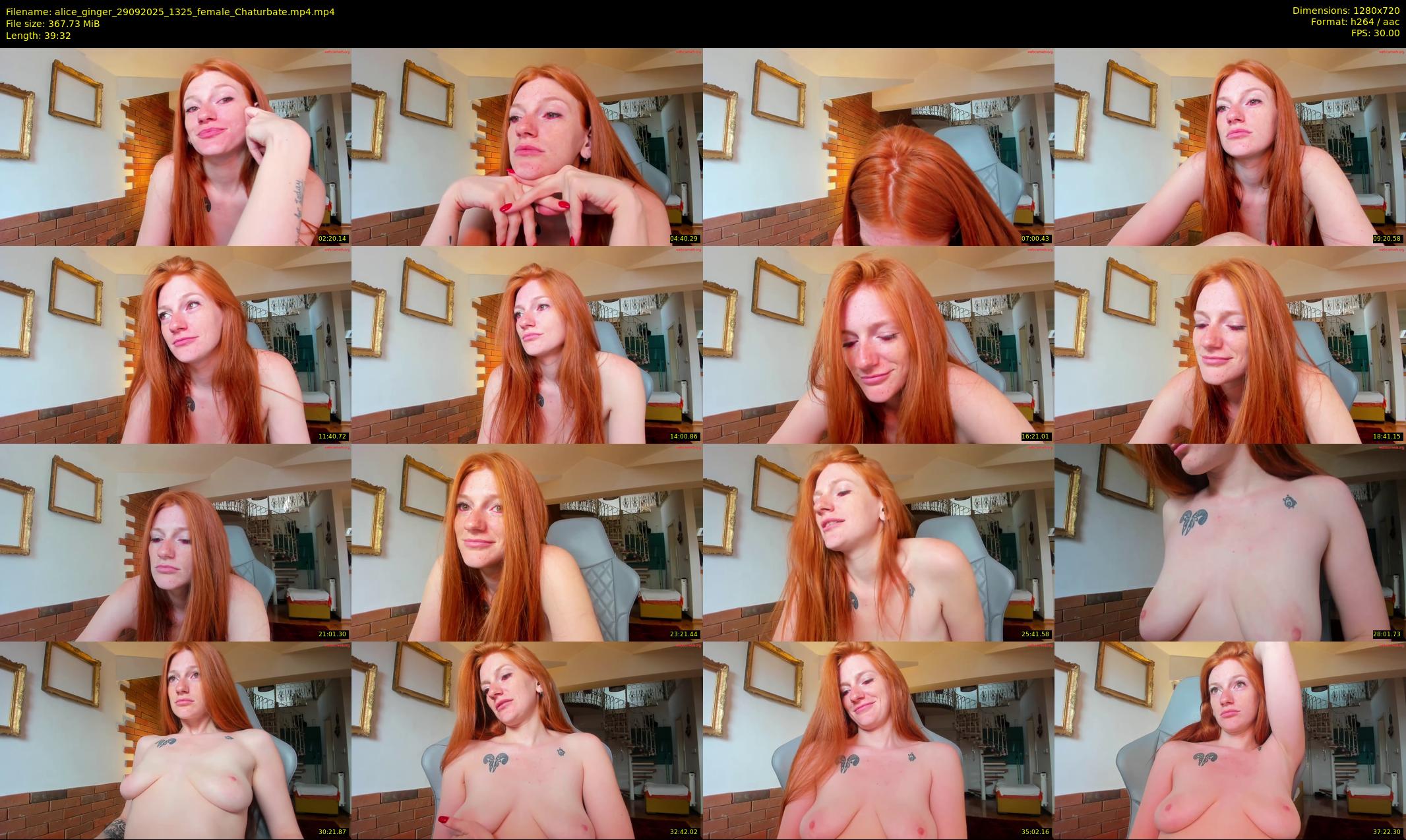 alice_ginger — 40 minute Chaturbate female cam show recording, 720p, Sep 29, 2025