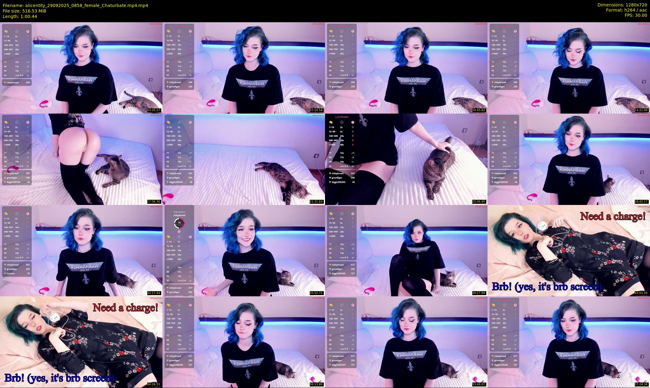 alicentity — 61 minute Chaturbate female cam show recording, 720p, Sep 29, 2025