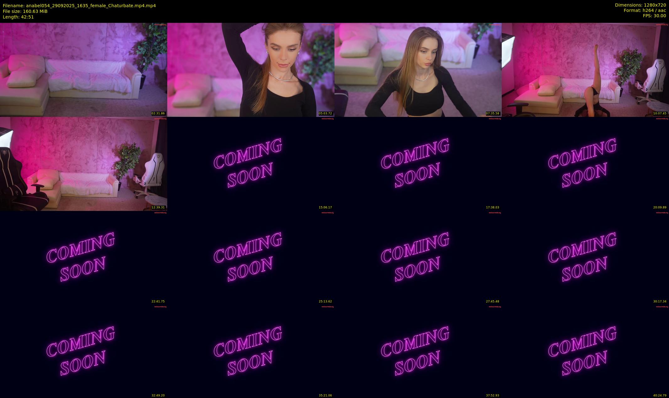 anabel054 — 43 minute Chaturbate female cam show recording, 720p, Sep 29, 2025