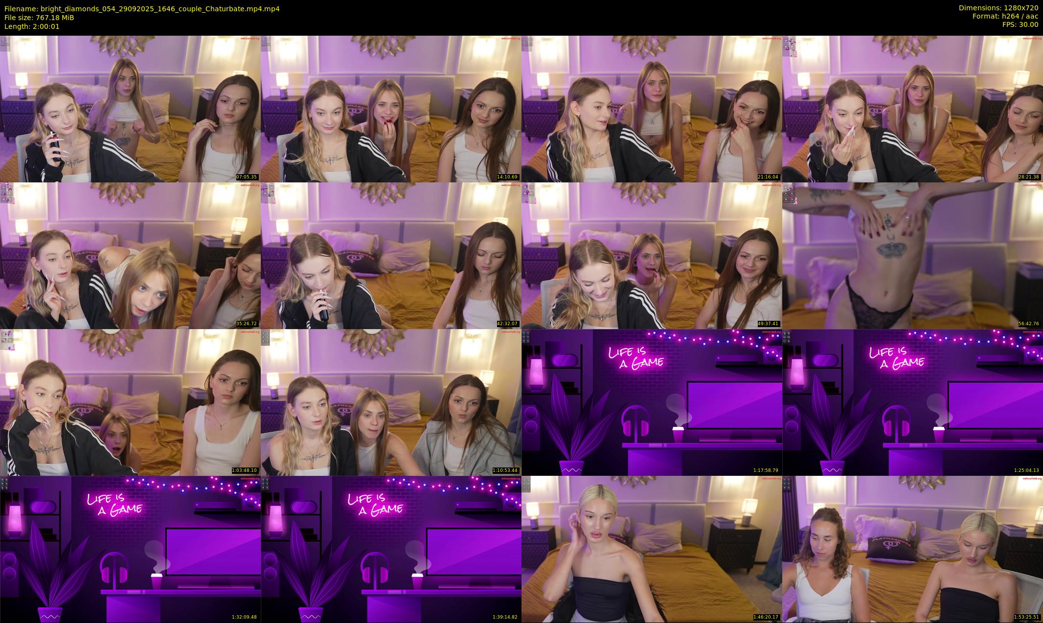 bright_diamonds_054 — 121 minute Chaturbate couple cam show recording, 720p, Sep 29, 2025