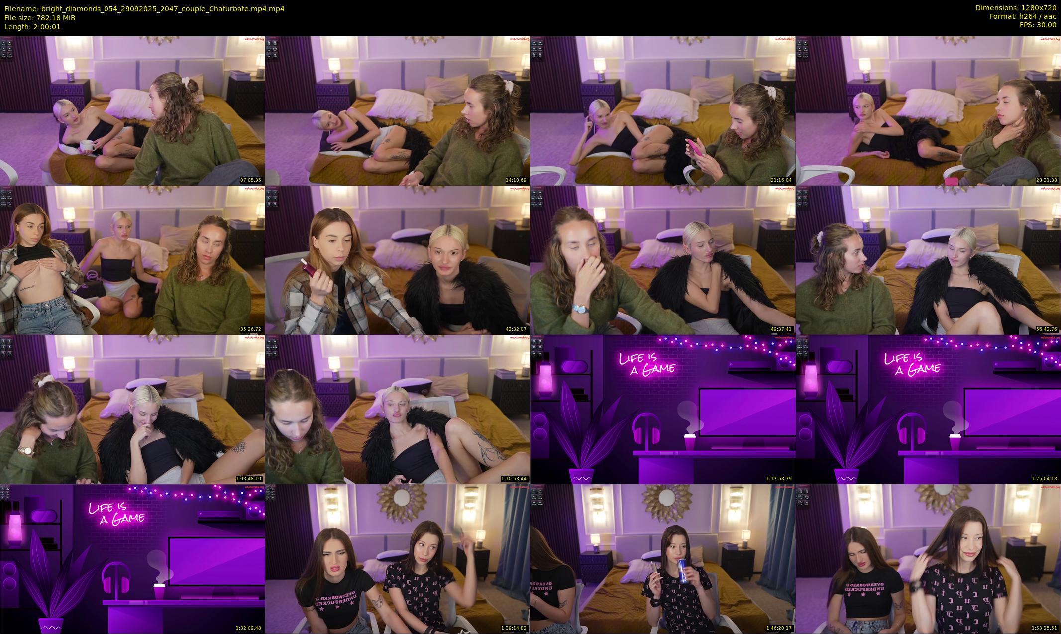 bright_diamonds_054 — 121 minute Chaturbate couple cam show recording, 720p, Sep 29, 2025
