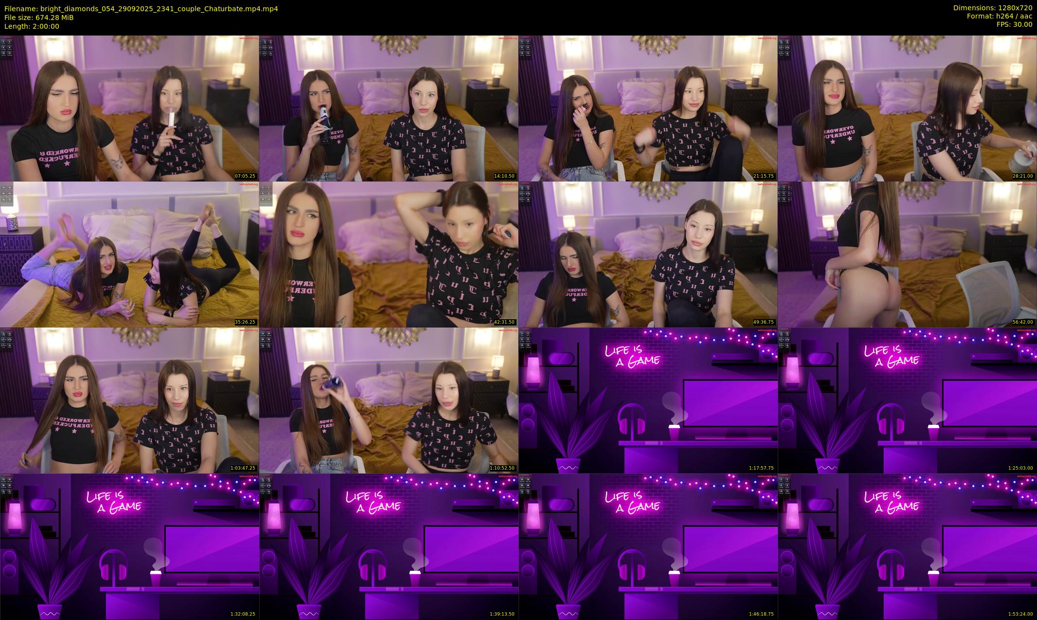 bright_diamonds_054 — 120 minute Chaturbate couple cam show recording, 720p, Sep 29, 2025