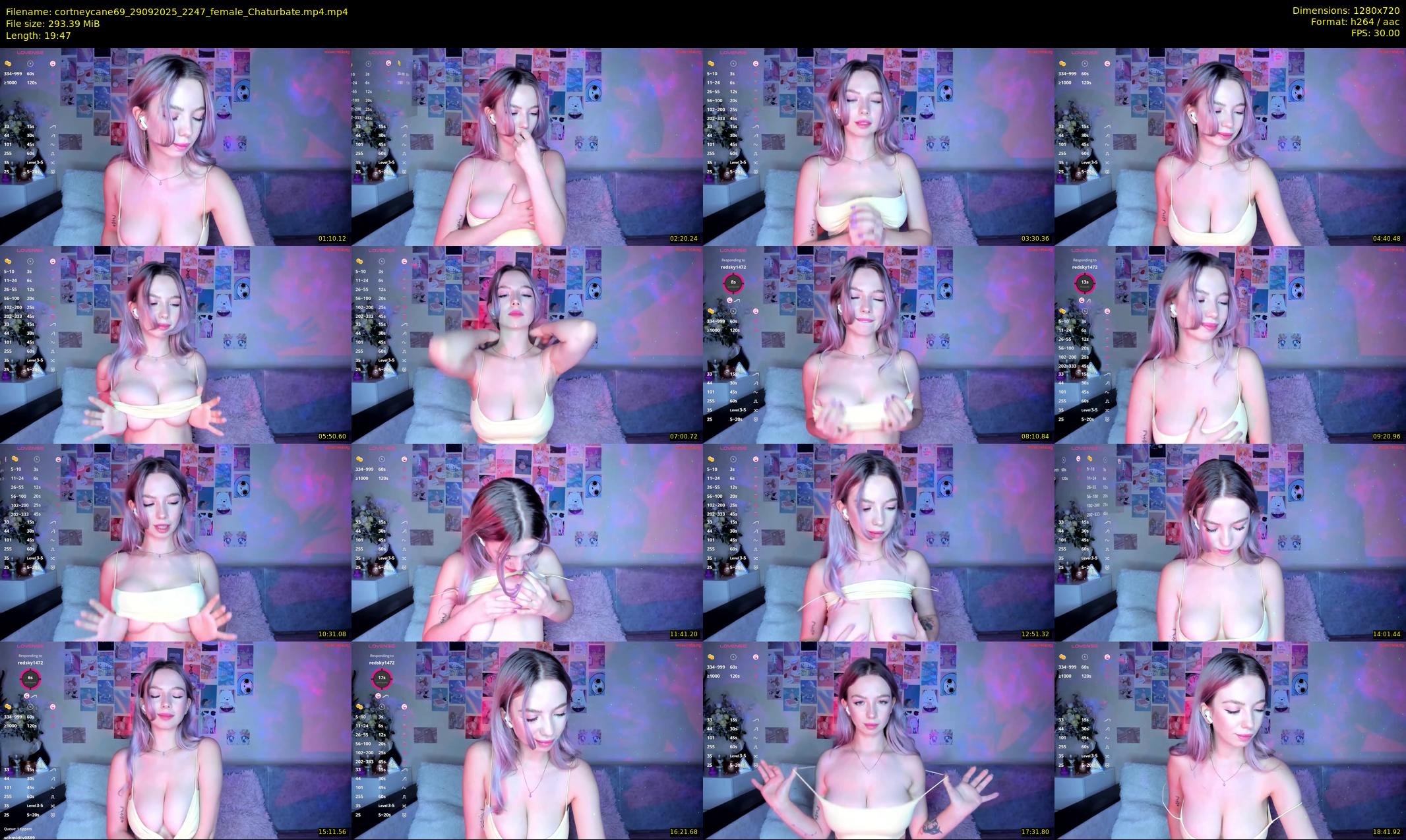 cortneycane69 — 20 minute Chaturbate female cam show recording, 720p, Sep 29, 2025