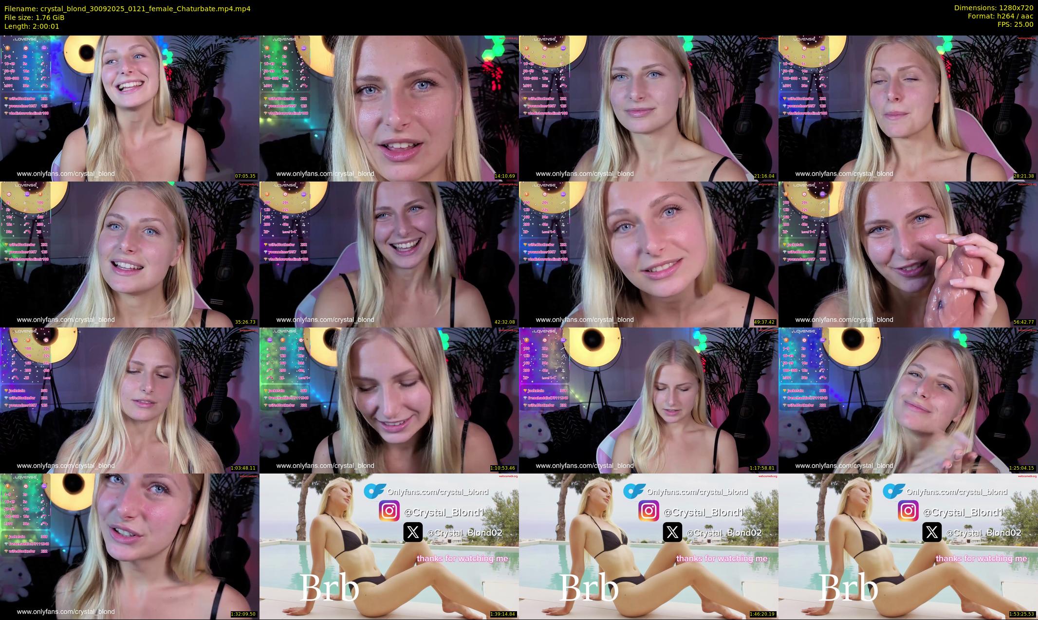 crystal_blond — 121 minute Chaturbate female cam show recording, 720p, Sep 30, 2025
