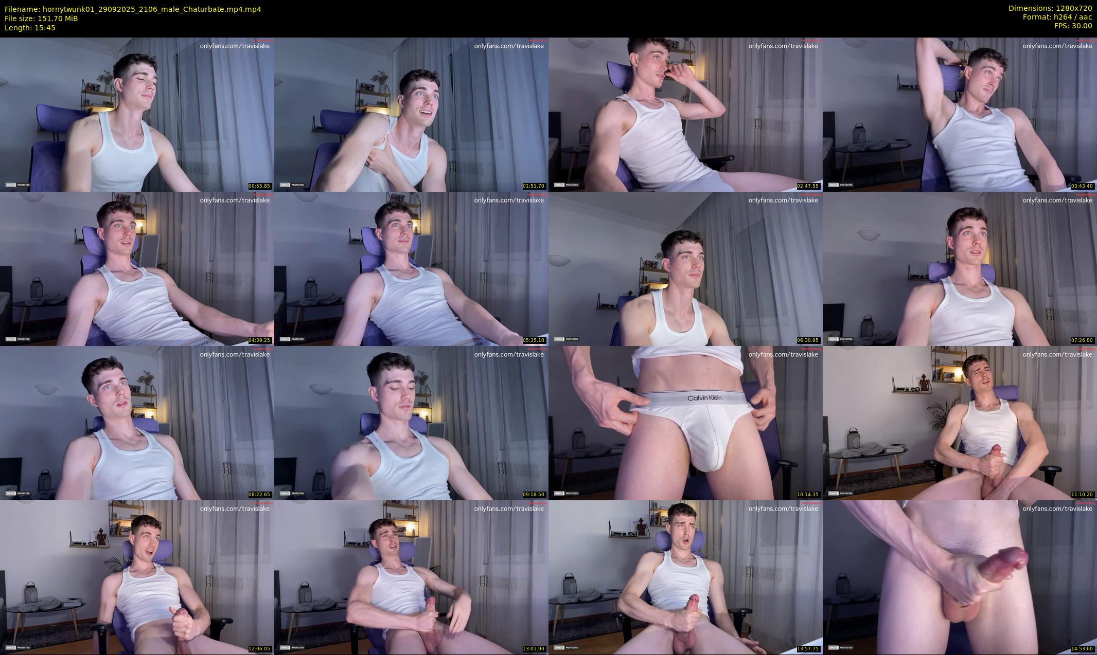 hornytwunk01 — 16 minute Chaturbate male cam show recording, 720p, Sep 29, 2025
