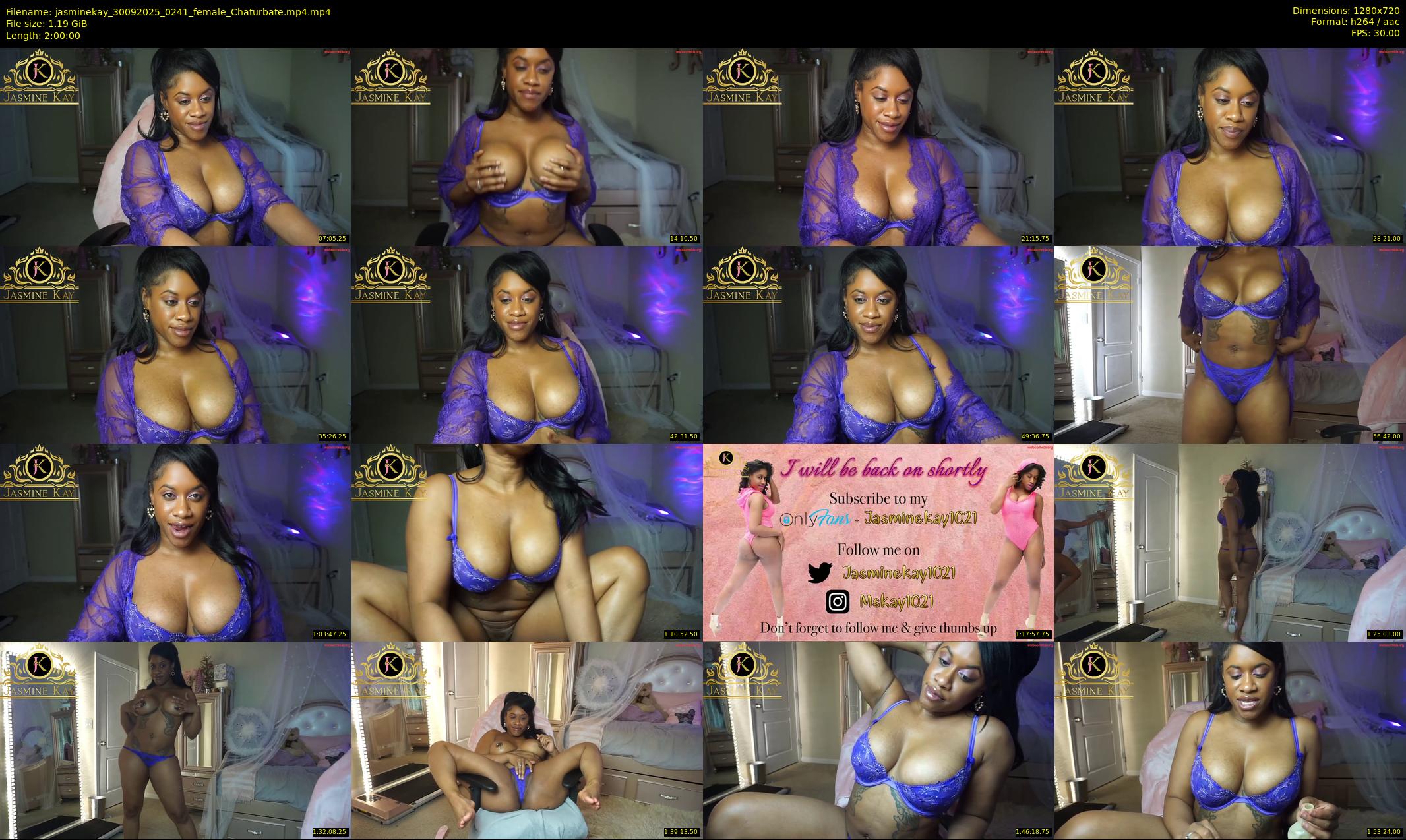 jasminekay — 120 minute Chaturbate female cam show recording, 720p, Sep 30, 2025