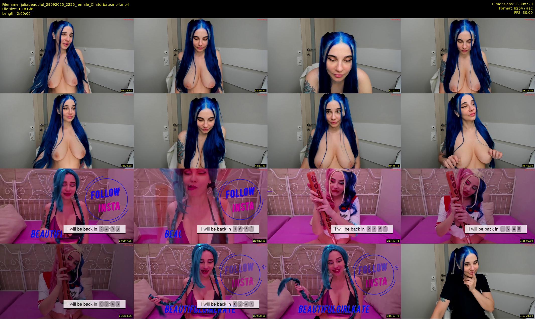 juliabeautiful — 120 minute Chaturbate female cam show recording, 720p, Sep 29, 2025