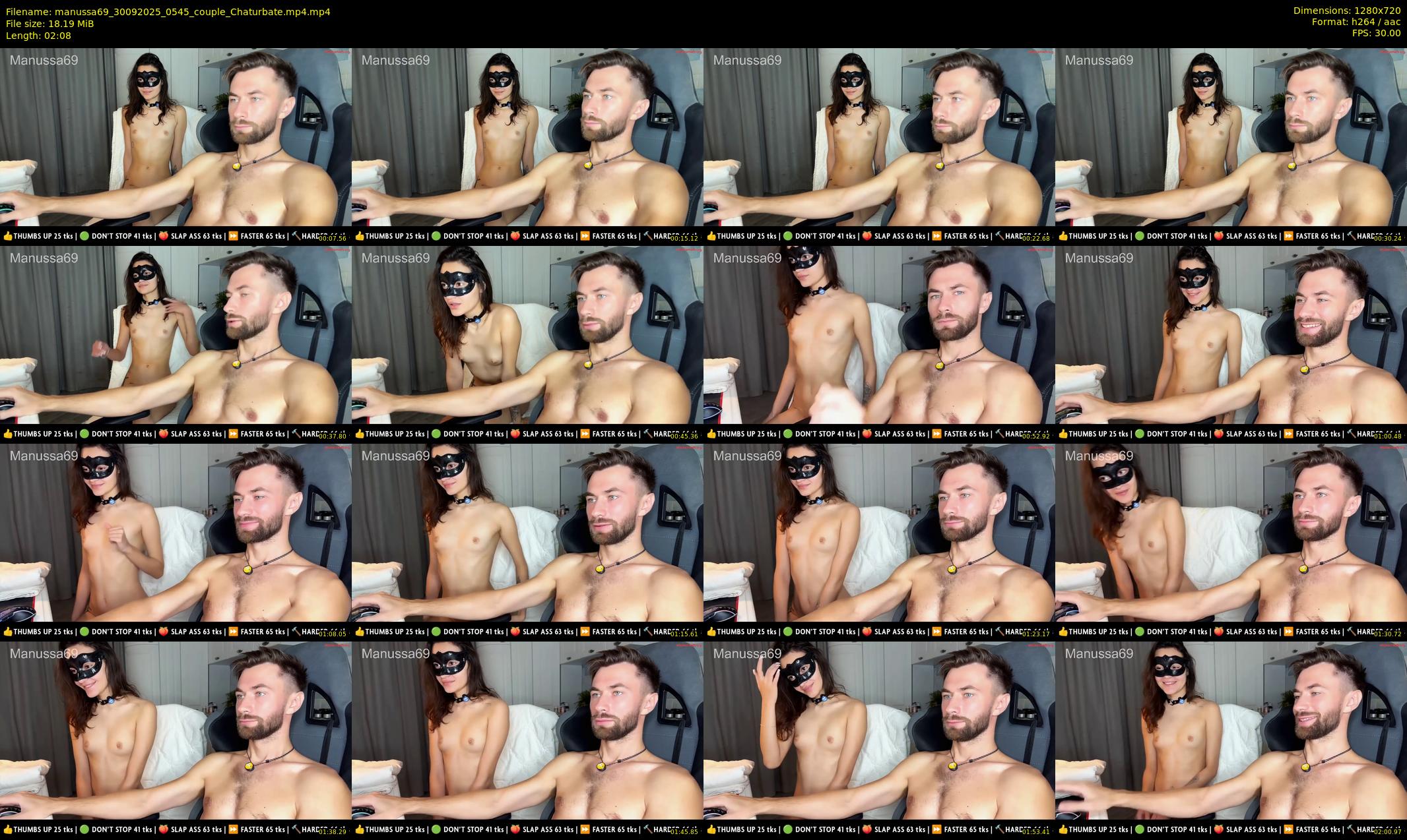 manussa69 — 3 minute Chaturbate couple cam show recording, 720p, Sep 30, 2025