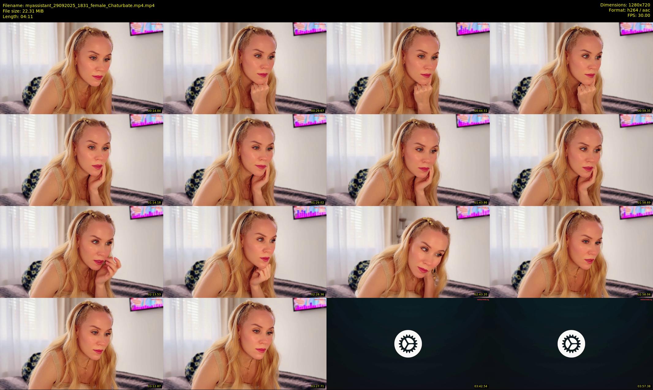 myassistant — 5 minute Chaturbate female cam show recording, 720p, Sep 29, 2025