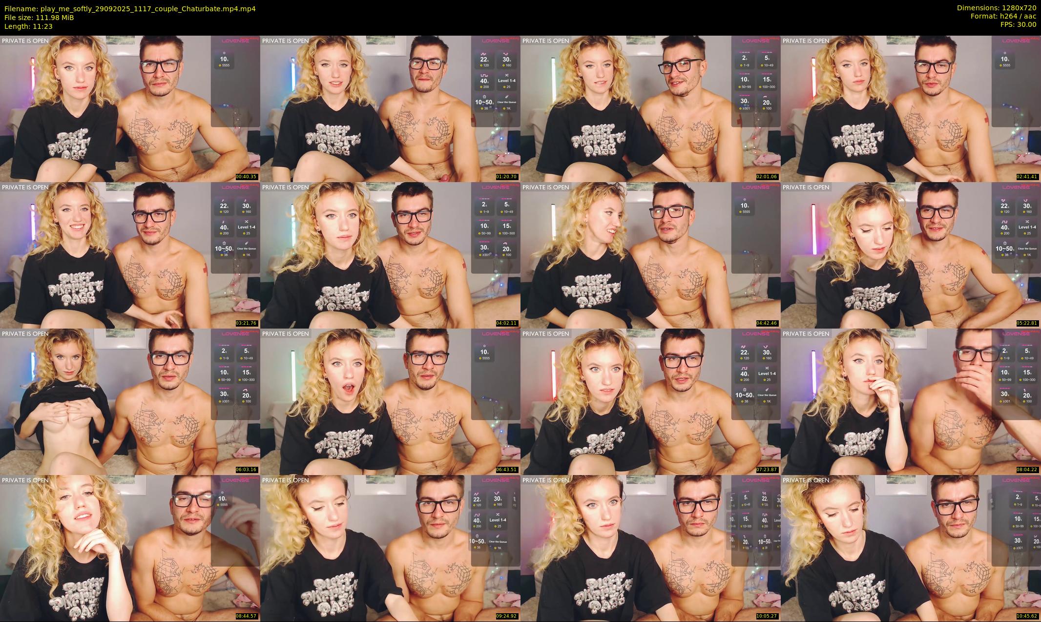 play_me_softly — 12 minute Chaturbate couple cam show recording, 720p, Sep 29, 2025