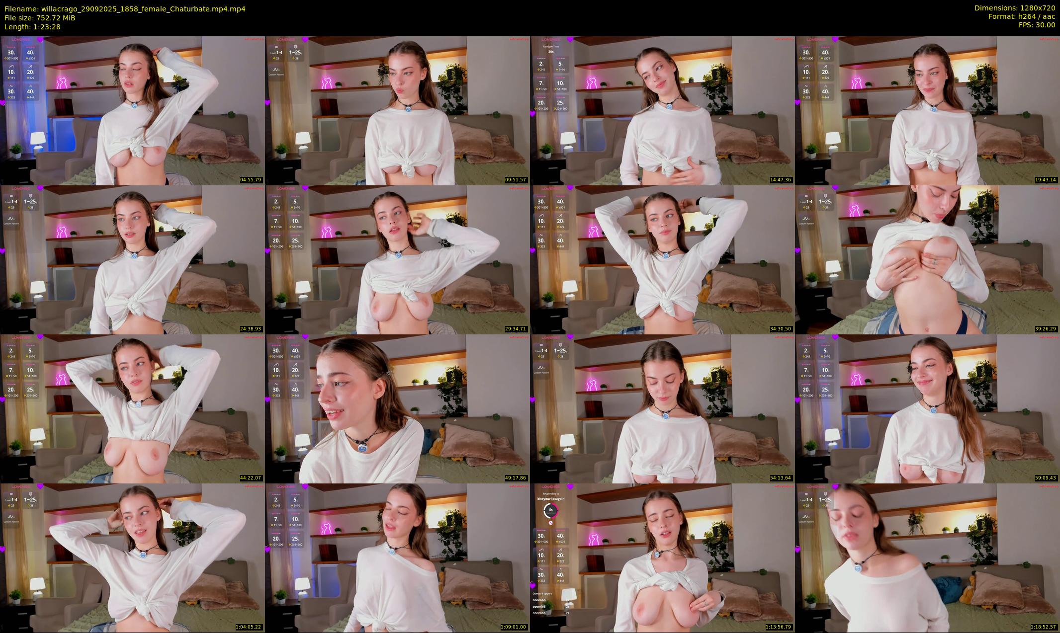 willacrago — 84 minute Chaturbate female cam show recording, 720p, Sep 29, 2025