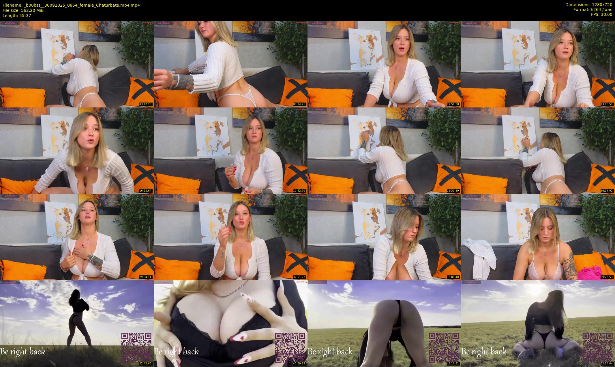 _b00bss_ — 56 minute Chaturbate female cam show recording, 720p, Sep 30, 2025