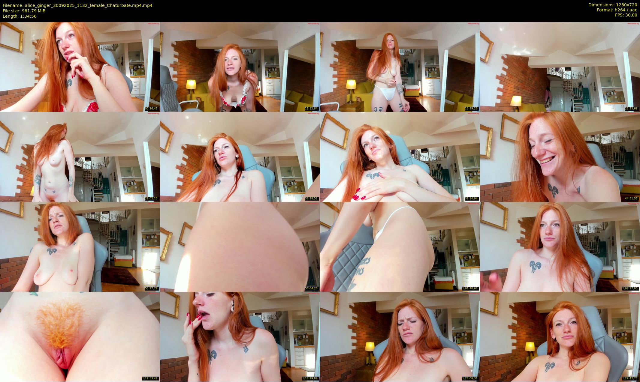 alice_ginger — 95 minute Chaturbate female cam show recording, 720p, Sep 30, 2025