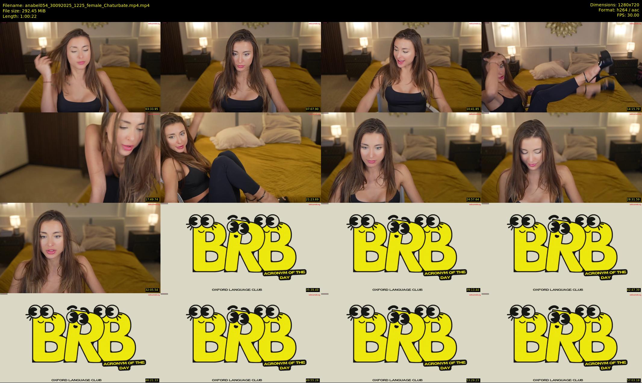 anabel054 — 61 minute Chaturbate female cam show recording, 720p, Sep 30, 2025