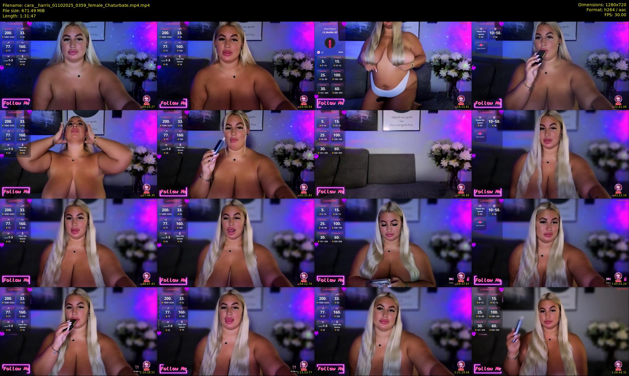 cara__harris — 92 minute Chaturbate female cam show recording, 720p, Oct 1, 2025
