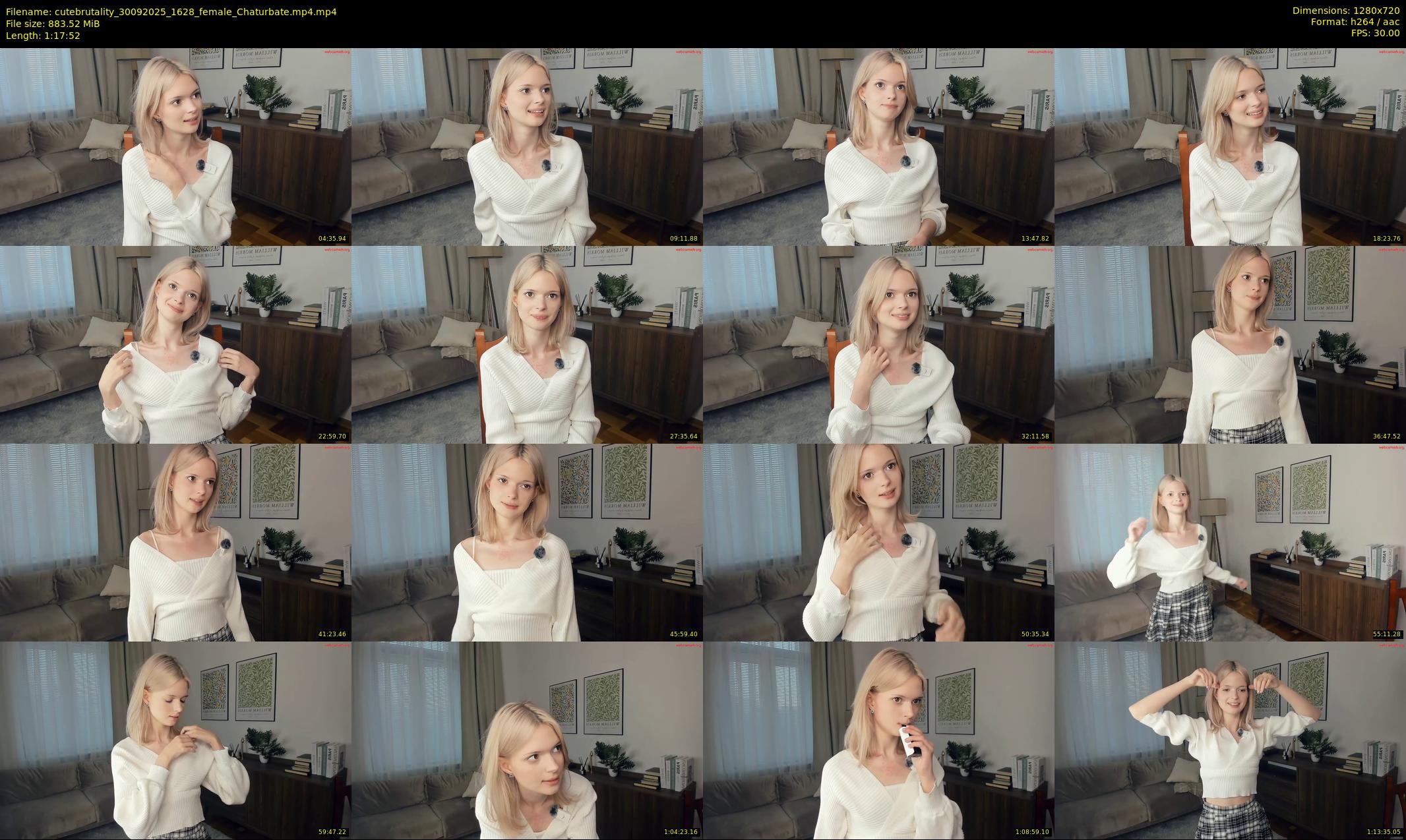cutebrutality — 78 minute Chaturbate female cam show recording, 720p, Sep 30, 2025