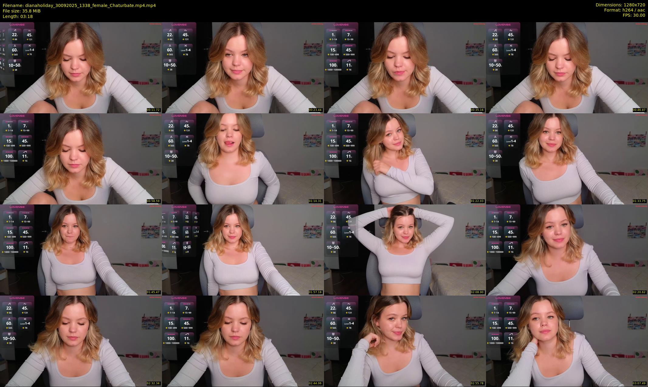 dianaholiday — 4 minute Chaturbate female cam show recording, 720p, Sep 30, 2025