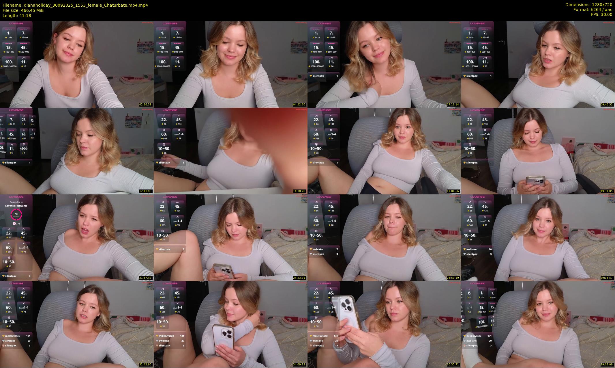 dianaholiday — 42 minute Chaturbate female cam show recording, 720p, Sep 30, 2025