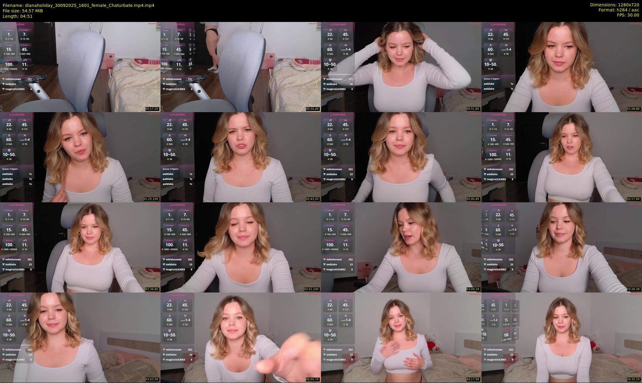 dianaholiday — 5 minute Chaturbate female cam show recording, 720p, Sep 30, 2025