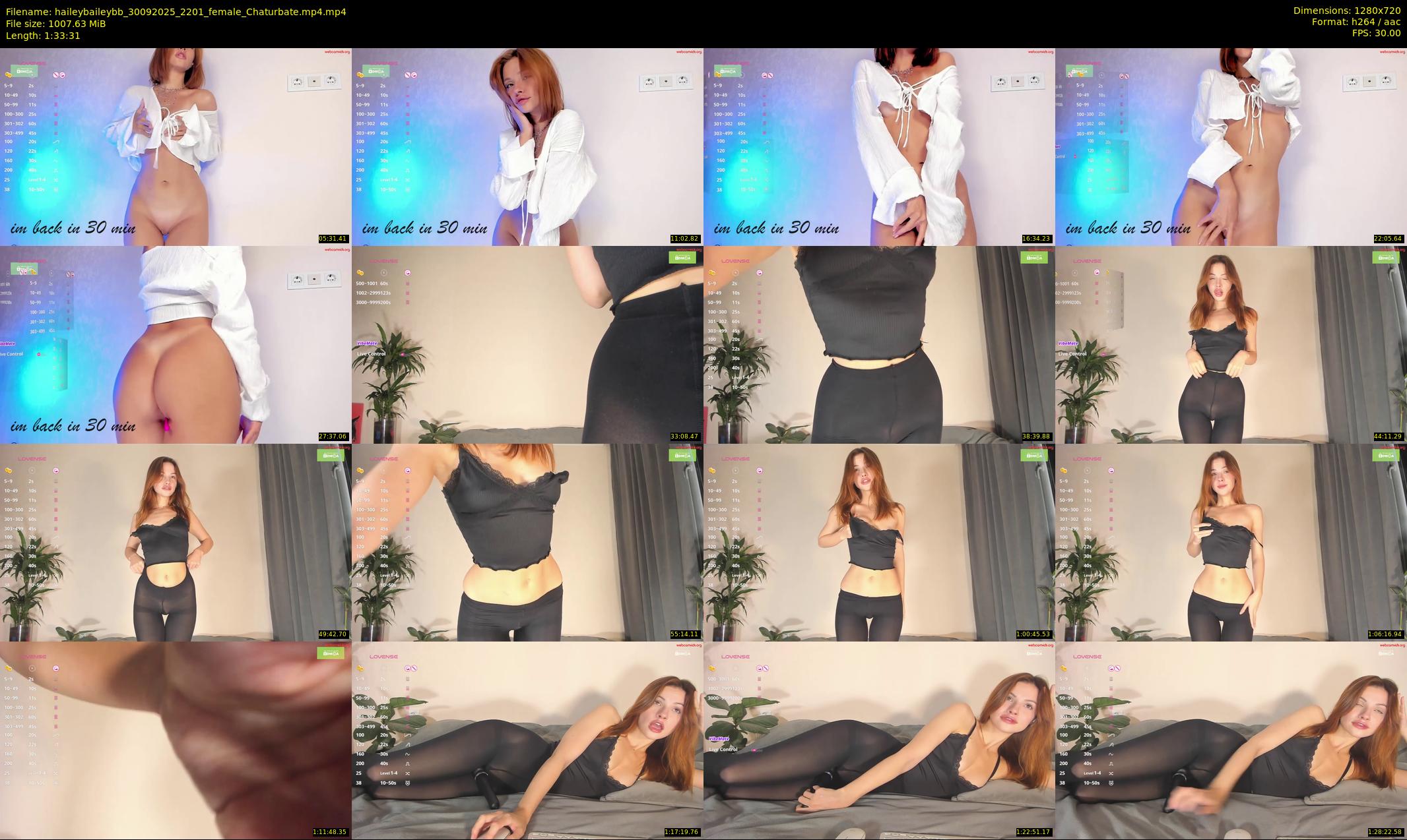 haileybaileybb — 94 minute Chaturbate female cam show recording, 720p, Sep 30, 2025