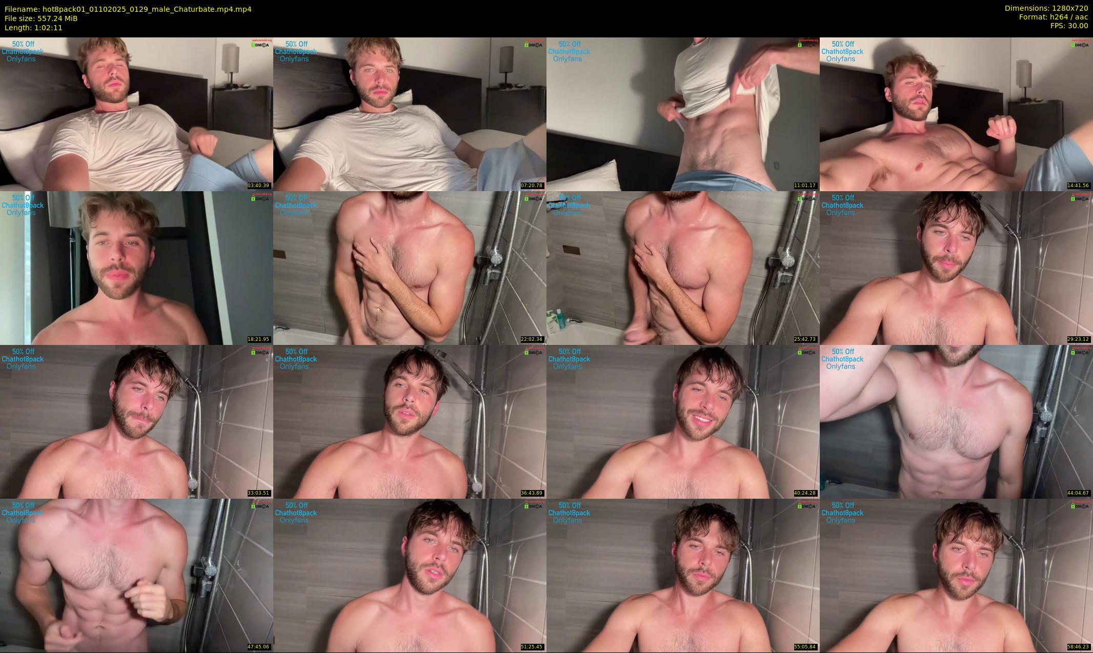 hot8pack01 — 63 minute Chaturbate male cam show recording, 720p, Oct 1, 2025