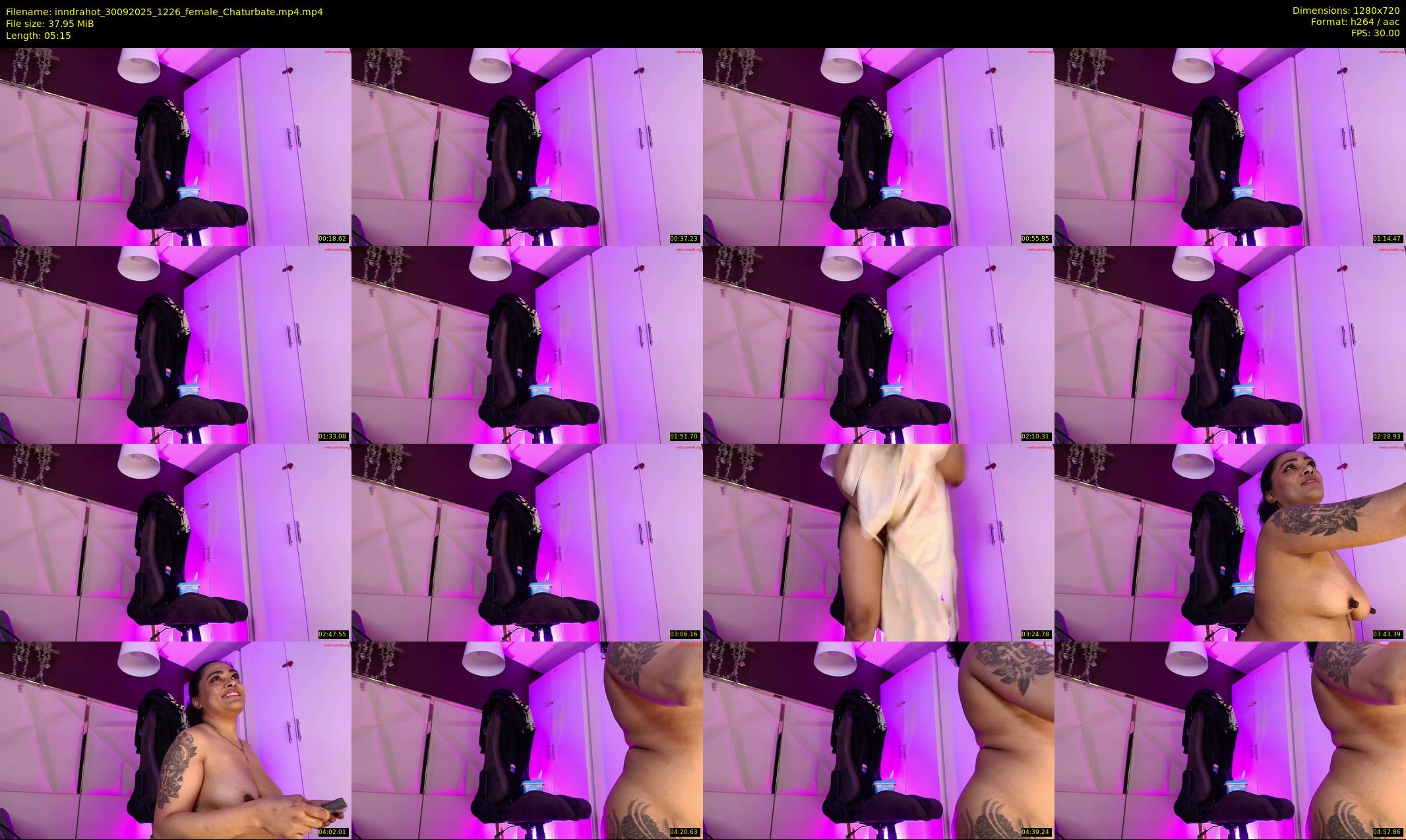 inndrahot — 6 minute Chaturbate female cam show recording, 720p, Sep 30, 2025