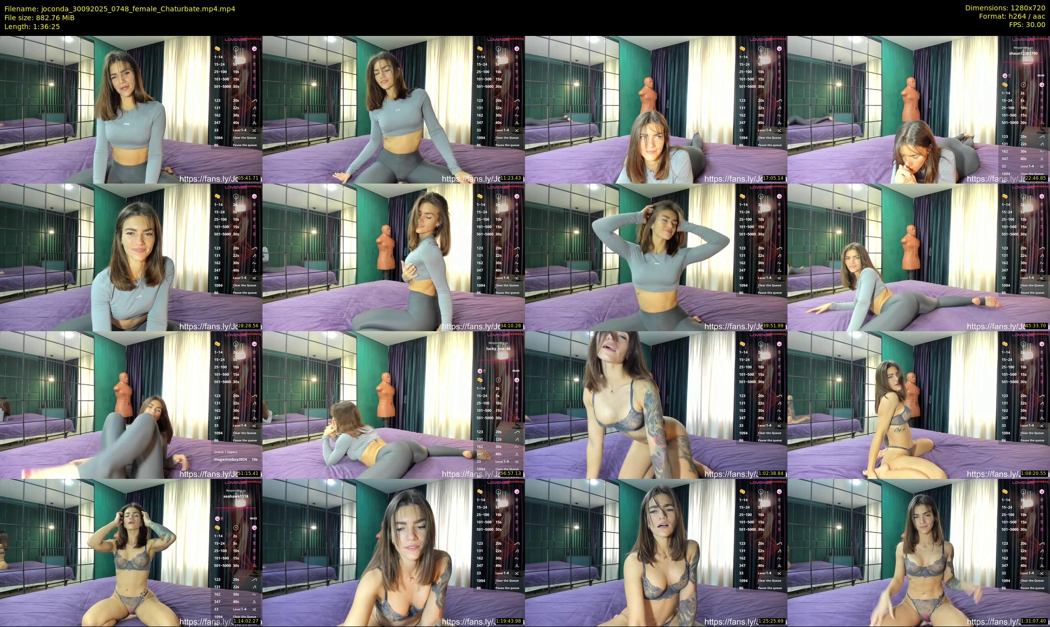 joconda — 97 minute Chaturbate female cam show recording, 720p, Sep 30, 2025