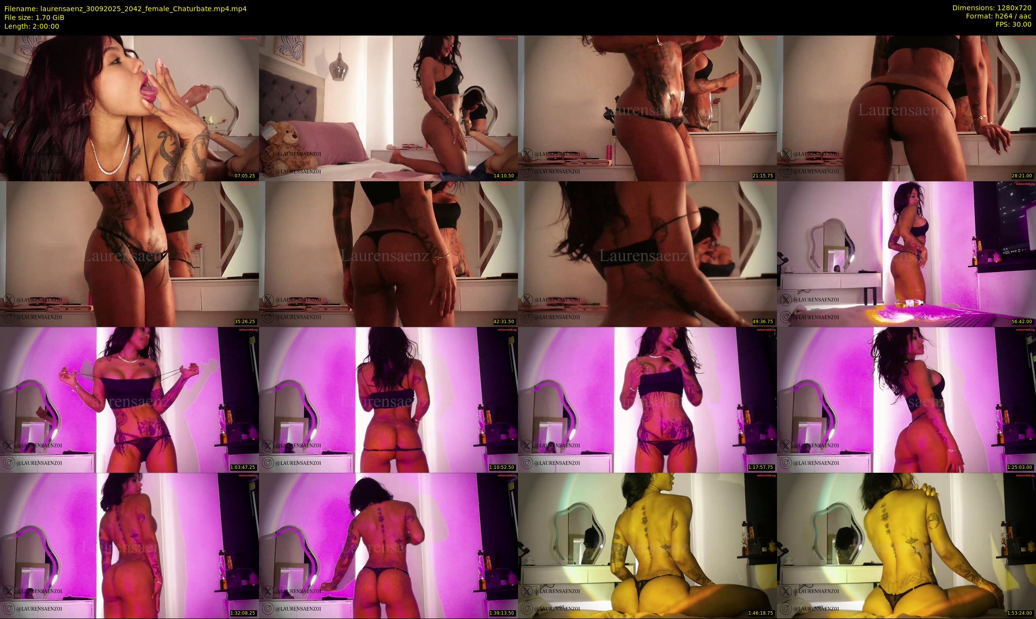 laurensaenz — 120 minute Chaturbate female cam show recording, 720p, Sep 30, 2025