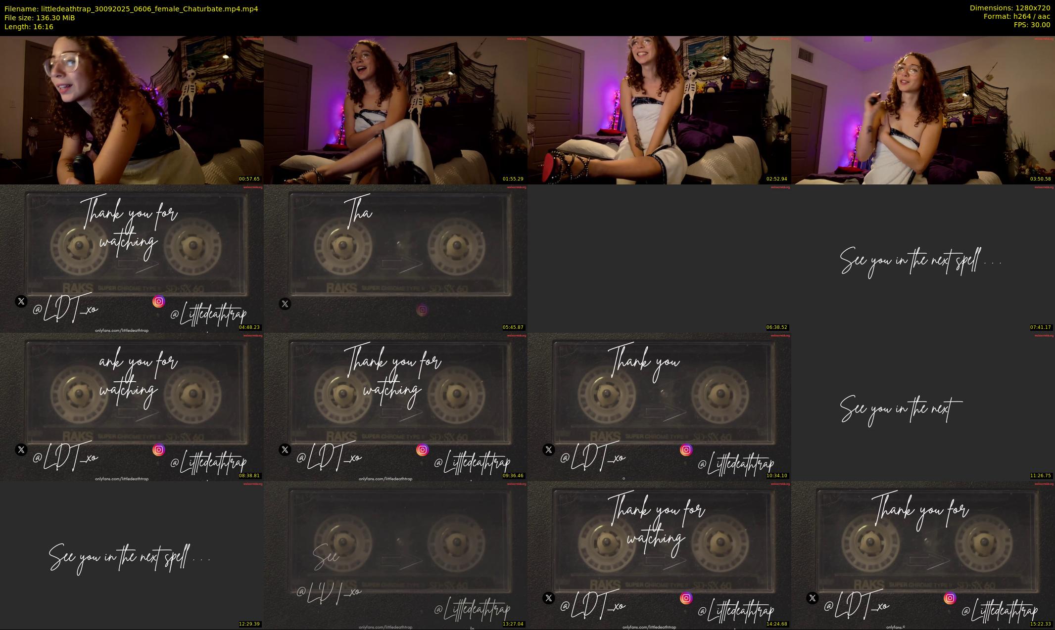 littledeathtrap — 17 minute Chaturbate female cam show recording, 720p, Sep 30, 2025